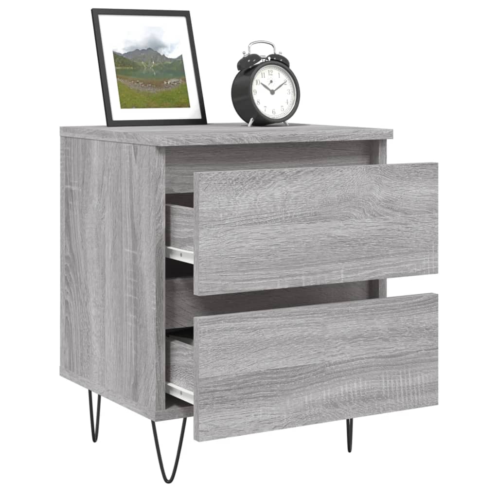 vidaXL Noptiere, 2 buc., gri sonoma, 40x35x50 cm, lemn compozit vidaXL Noptiere, 2 buc., gri sonoma, 40x35x50 cm, lemn compozit