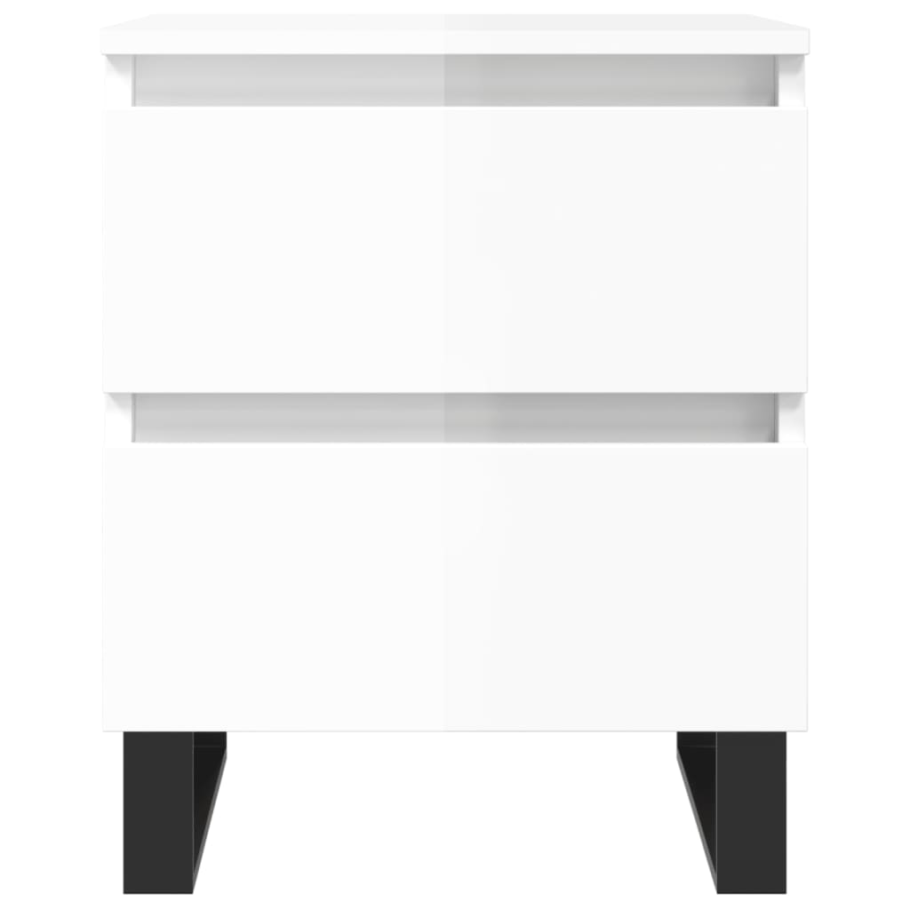 vidaXL Noptiere, 2 buc., alb extralucios, 40x35x50 cm, lemn compozit vidaXL Noptiere, 2 buc., alb extralucios, 40x35x50 cm, lemn compozit