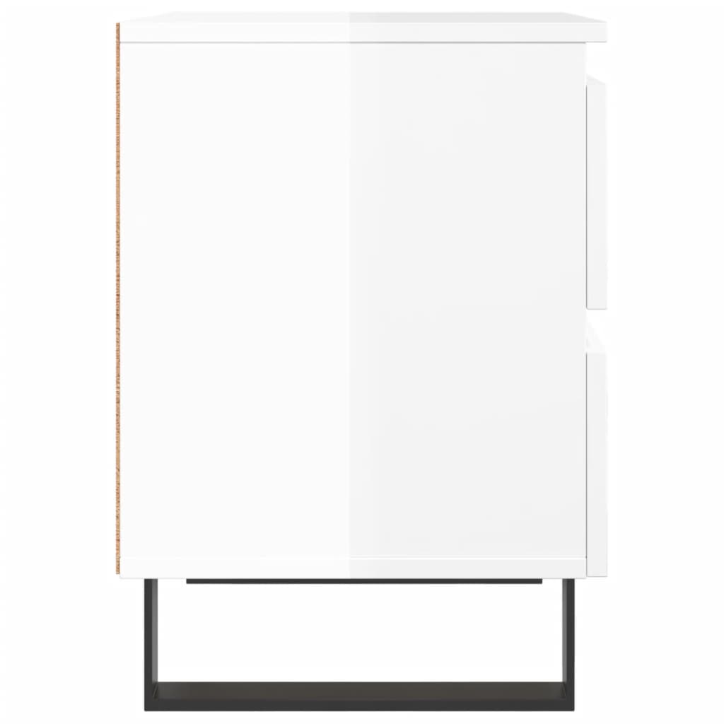 vidaXL Noptiere, 2 buc., alb extralucios, 40x35x50 cm, lemn compozit vidaXL Noptiere, 2 buc., alb extralucios, 40x35x50 cm, lemn compozit