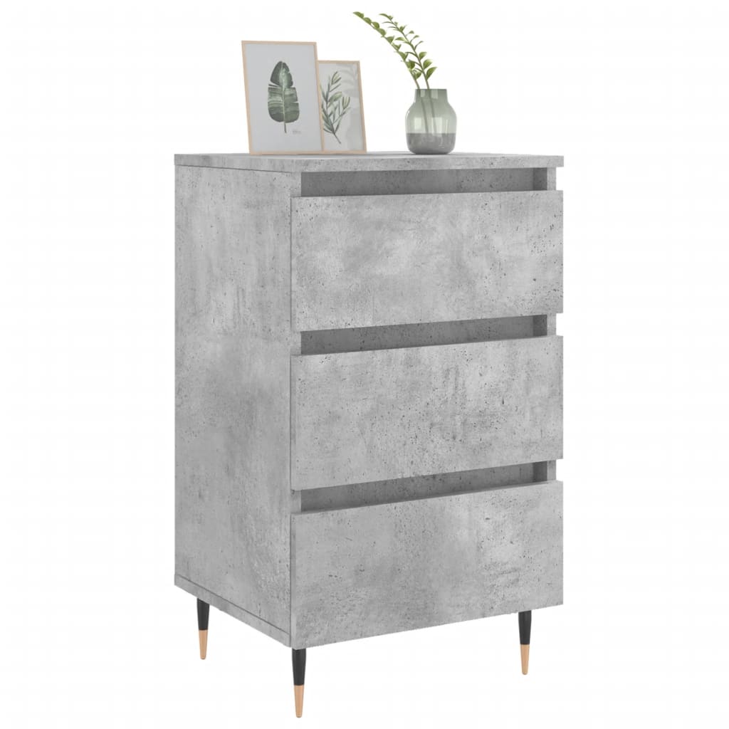 vidaXL Noptiere, 2 buc., gri beton, 40x35x69 cm, lemn compozit