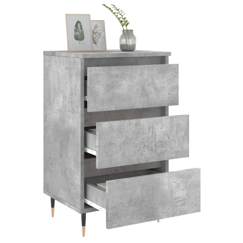 vidaXL Noptiere, 2 buc., gri beton, 40x35x69 cm, lemn compozit