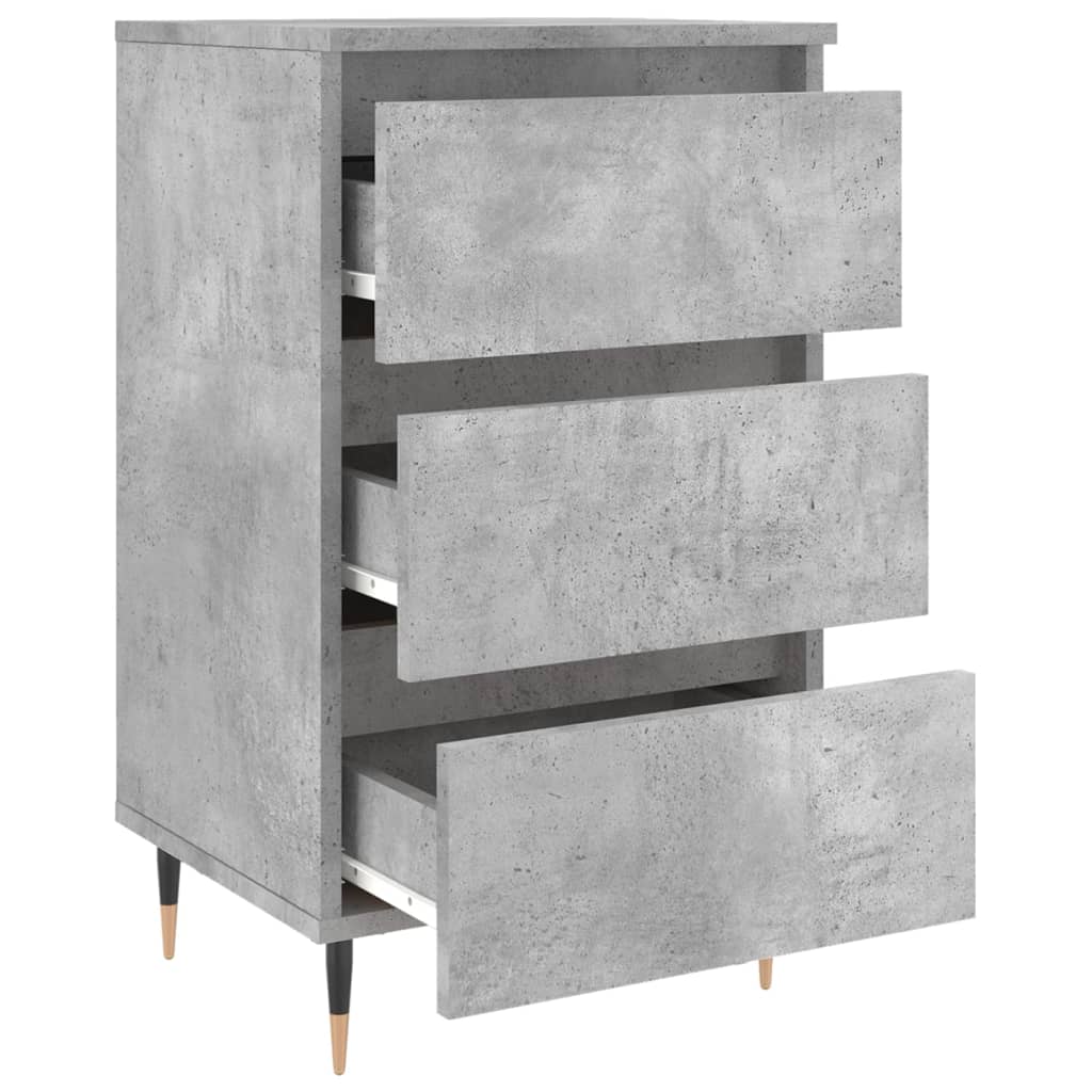vidaXL Noptiere, 2 buc., gri beton, 40x35x69 cm, lemn compozit