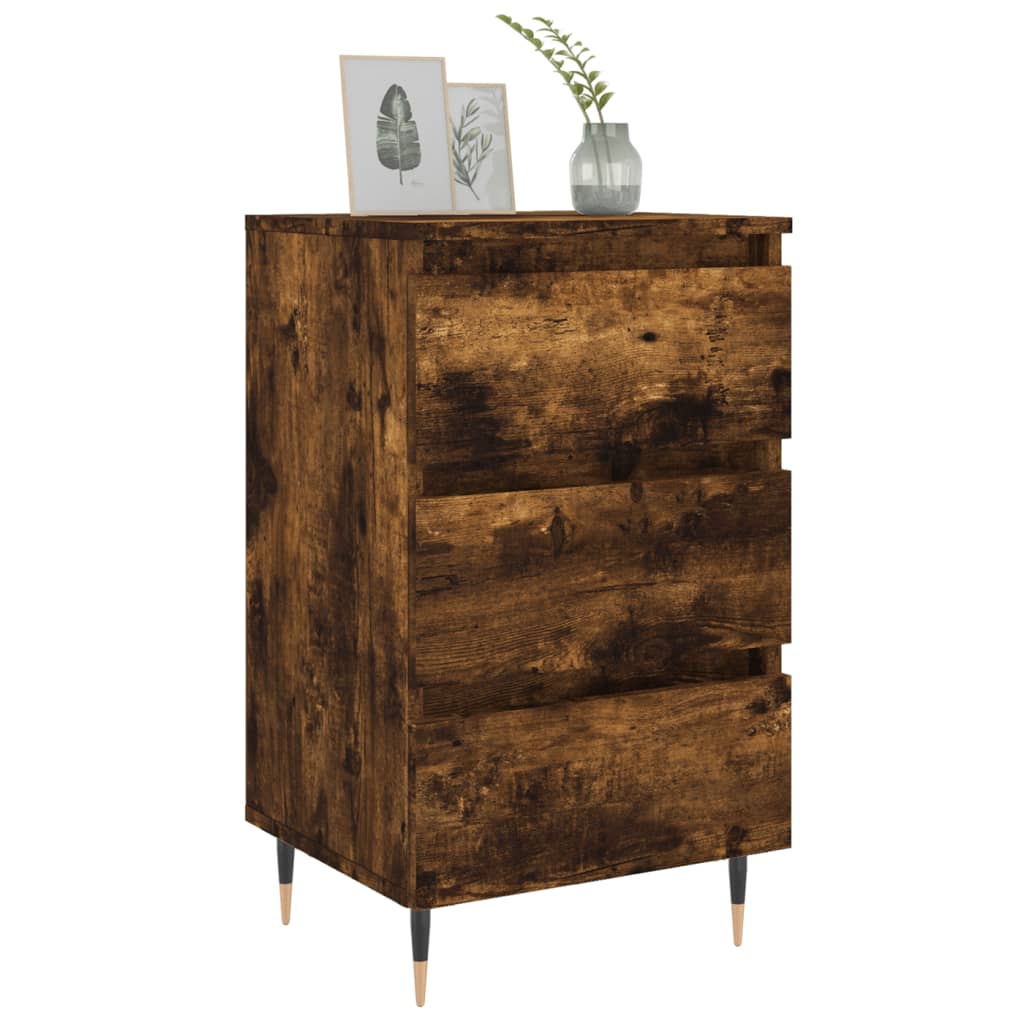 vidaXL Noptiere, 2 buc., stejar fumuriu, 40x35x69 cm, lemn compozit vidaXL Noptiere, 2 buc., stejar fumuriu, 40x35x69 cm, lemn compozit