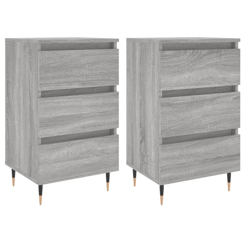 vidaXL Noptiere, 2 buc., gri sonoma, 40x35x69 cm, lemn compozit vidaXL Noptiere, 2 buc., gri sonoma, 40x35x69 cm, lemn compozit
