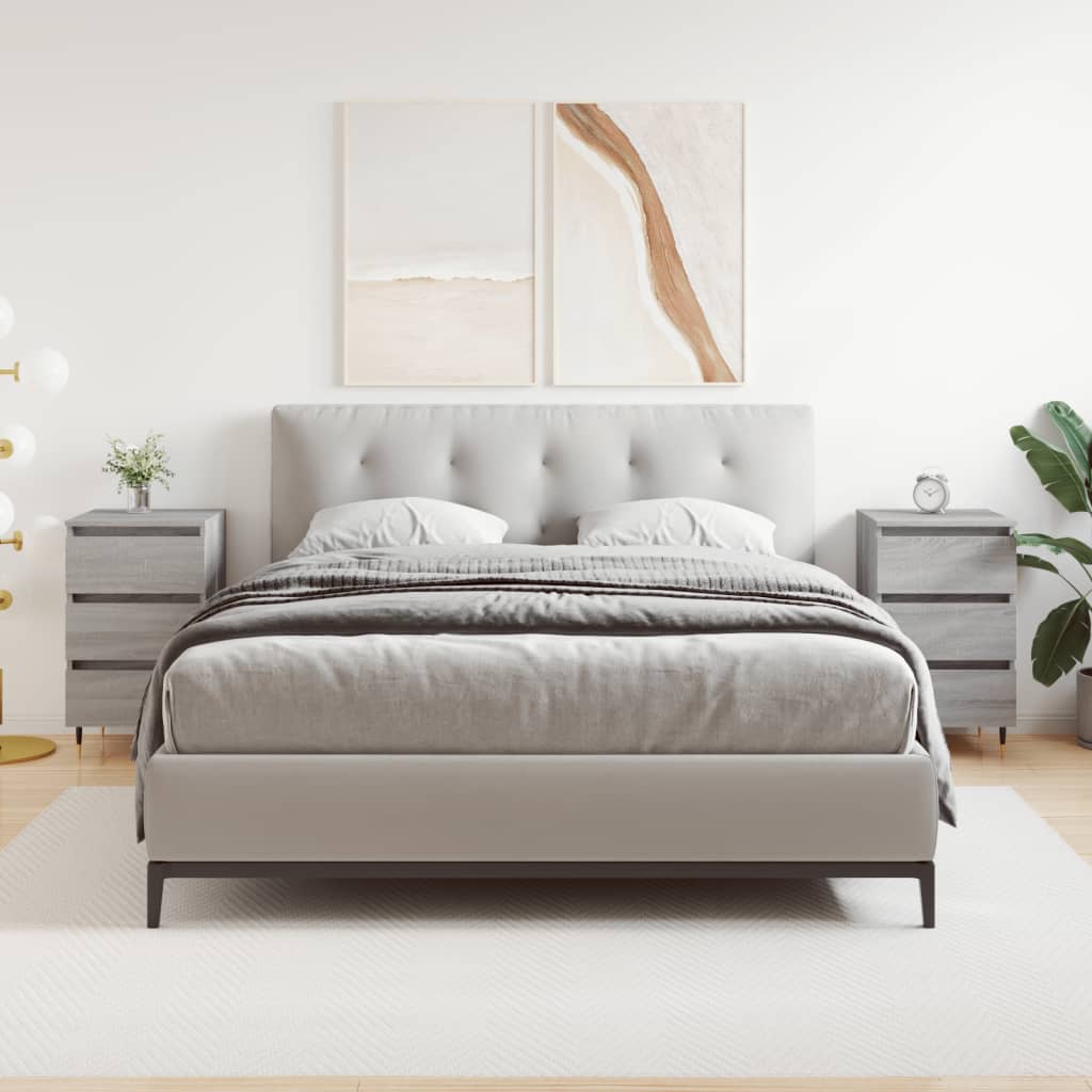 vidaXL Noptiere, 2 buc., gri sonoma, 40x35x69 cm, lemn compozit vidaXL Noptiere, 2 buc., gri sonoma, 40x35x69 cm, lemn compozit