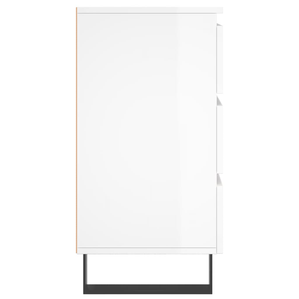 vidaXL Noptiere, 2 buc., alb extralucios, 40x35x69 cm, lemn compozit