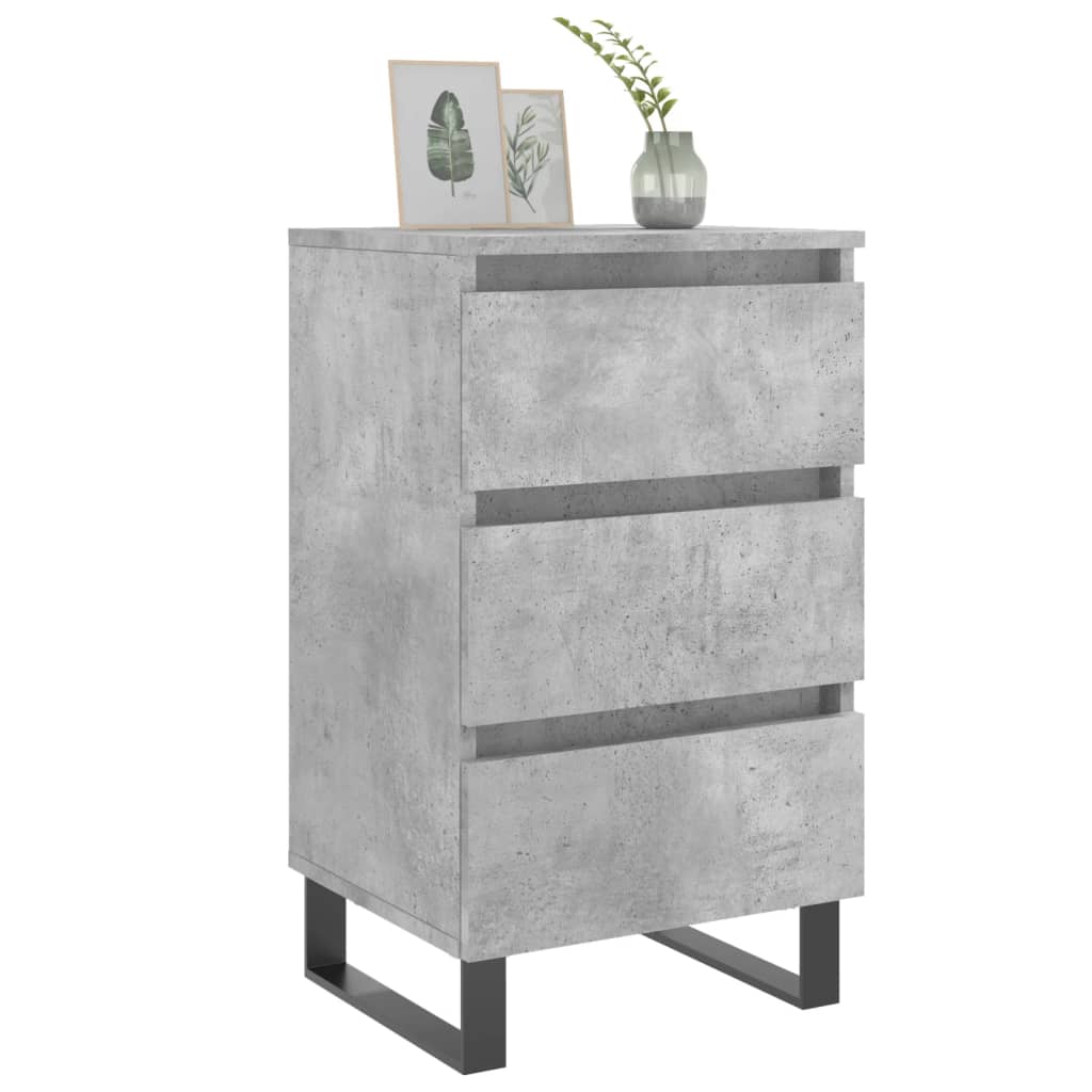 vidaXL Noptiere, 2 buc., gri beton, 40x35x69 cm, lemn compozit