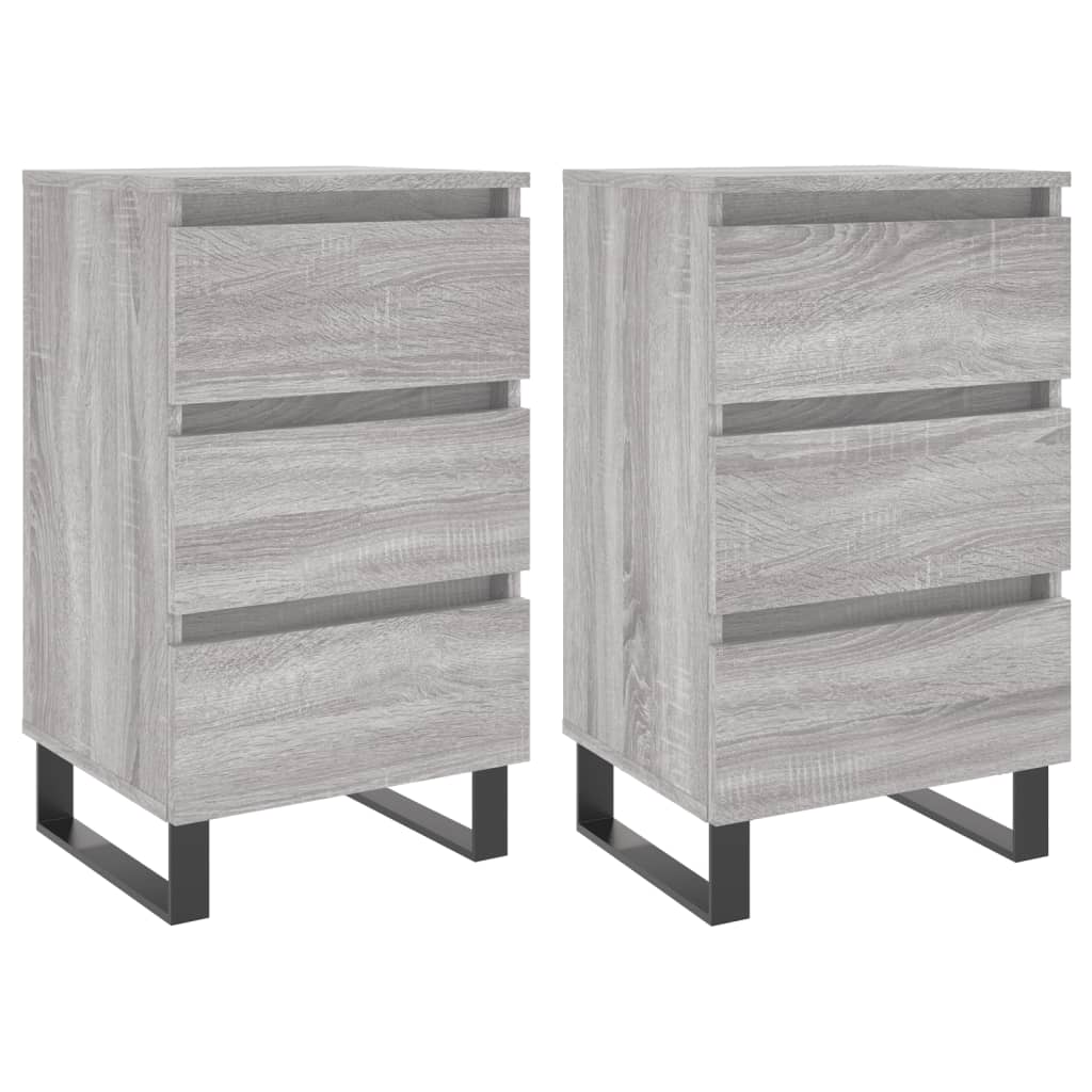 vidaXL Noptiere, 2 buc., gri sonoma, 40x35x69 cm, lemn compozit vidaXL Noptiere, 2 buc., gri sonoma, 40x35x69 cm, lemn compozit