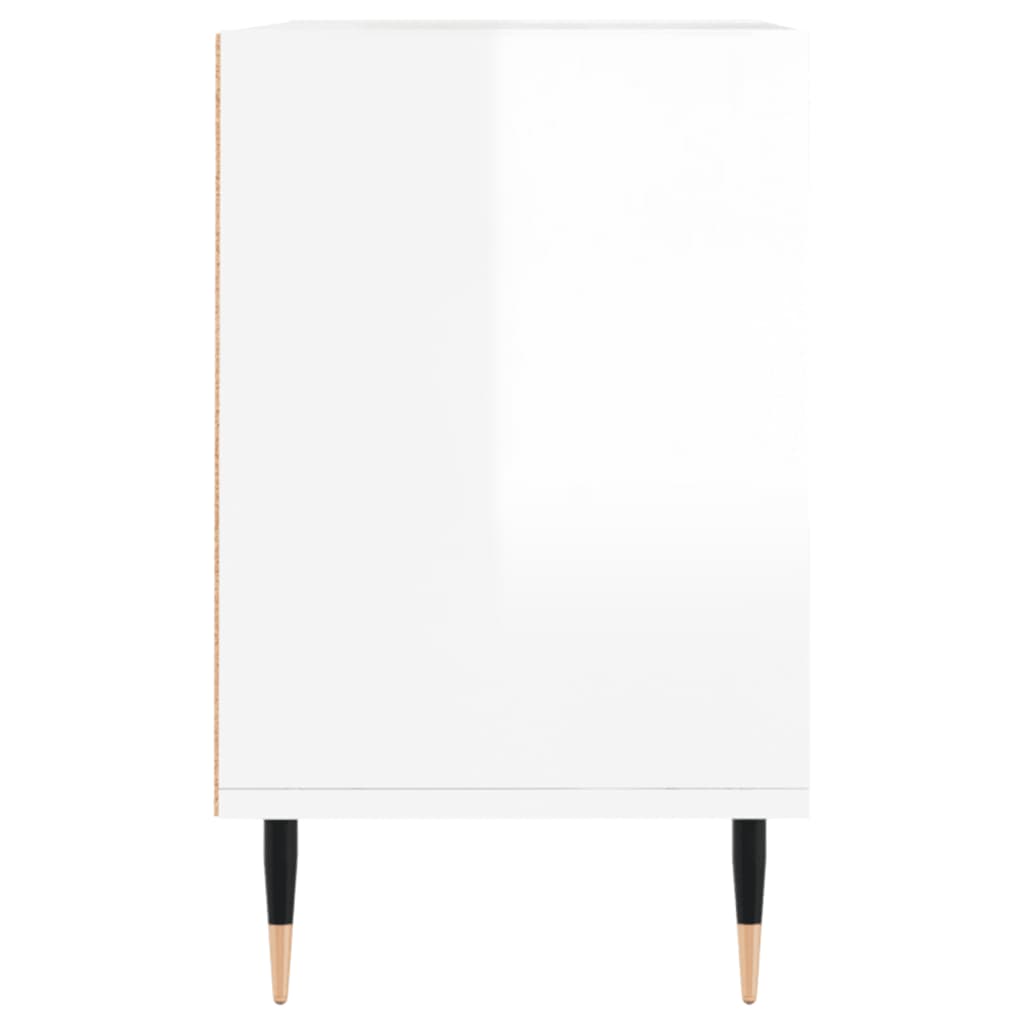 vidaXL Comodă TV, alb extralucios, 69,5x30x50 cm, lemn compozit vidaXL Comodă TV, alb extralucios, 69,5x30x50 cm, lemn compozit