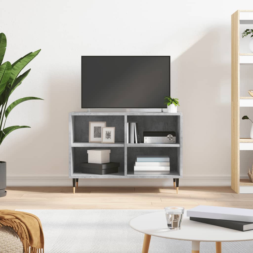 vidaXL Comodă TV, gri beton, 69,5x30x50 cm, lemn compozit vidaXL Comodă TV, gri beton, 69,5x30x50 cm, lemn compozit