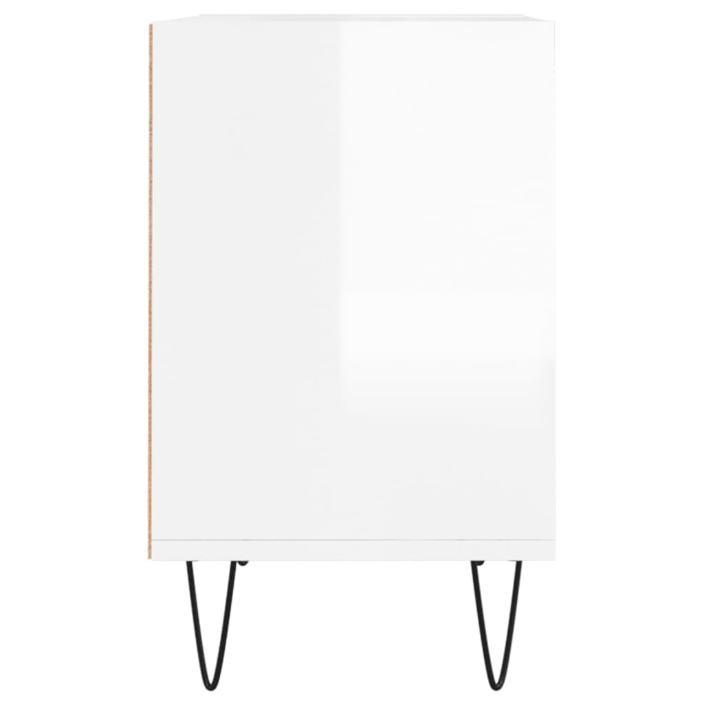 vidaXL Comodă TV, alb extralucios, 69,5x30x50 cm, lemn compozit vidaXL Comodă TV, alb extralucios, 69,5x30x50 cm, lemn compozit