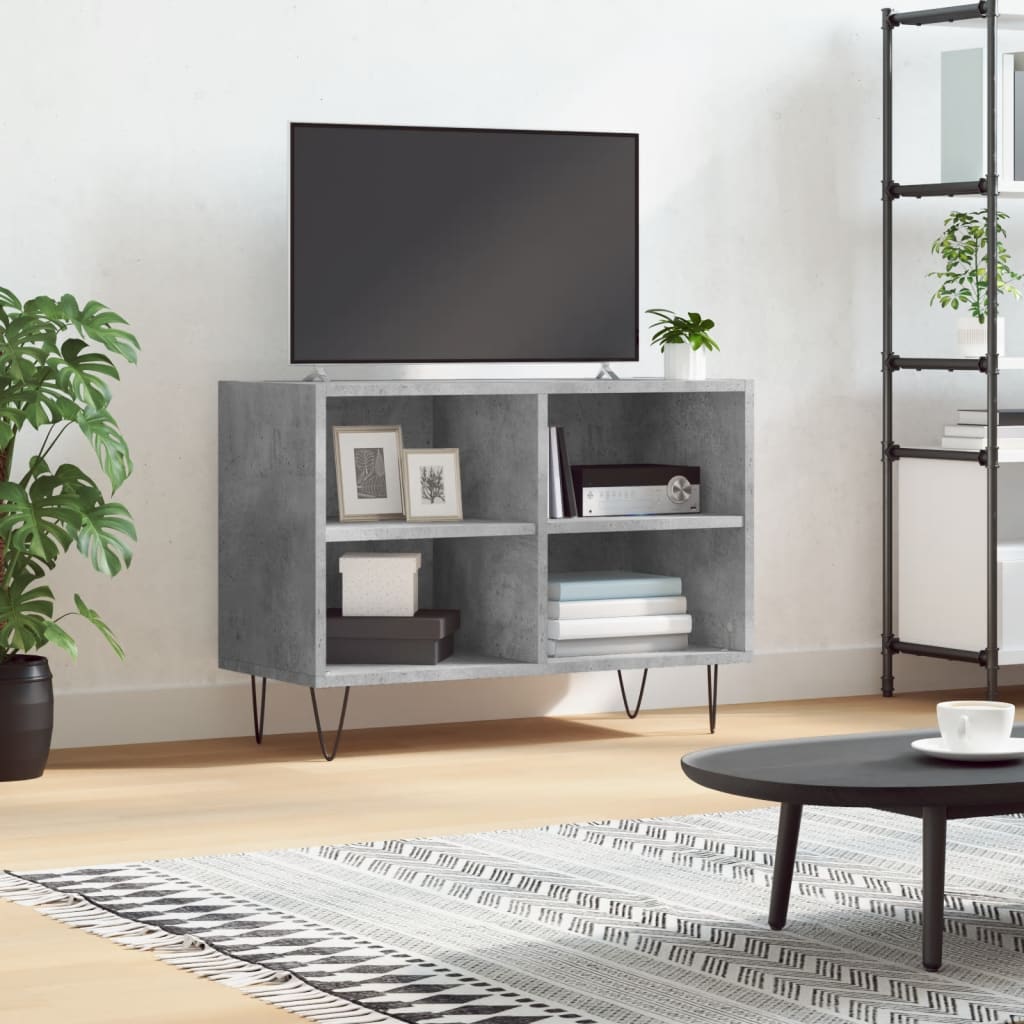vidaXL Comodă TV, gri beton, 69,5x30x50 cm, lemn compozit vidaXL Comodă TV, gri beton, 69,5x30x50 cm, lemn compozit
