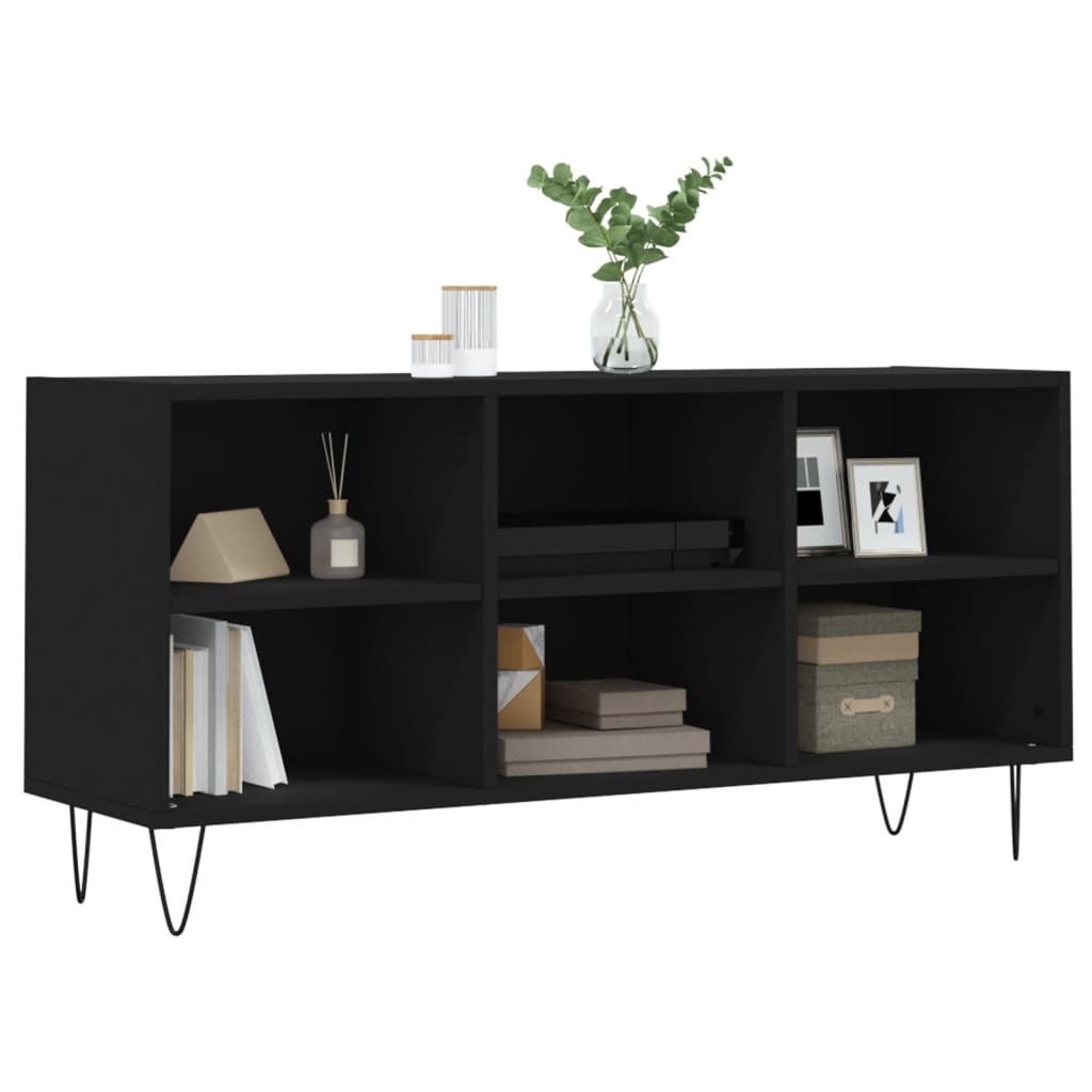 vidaXL Comodă TV, negru, 103,5x30x50 cm, lemn compozit