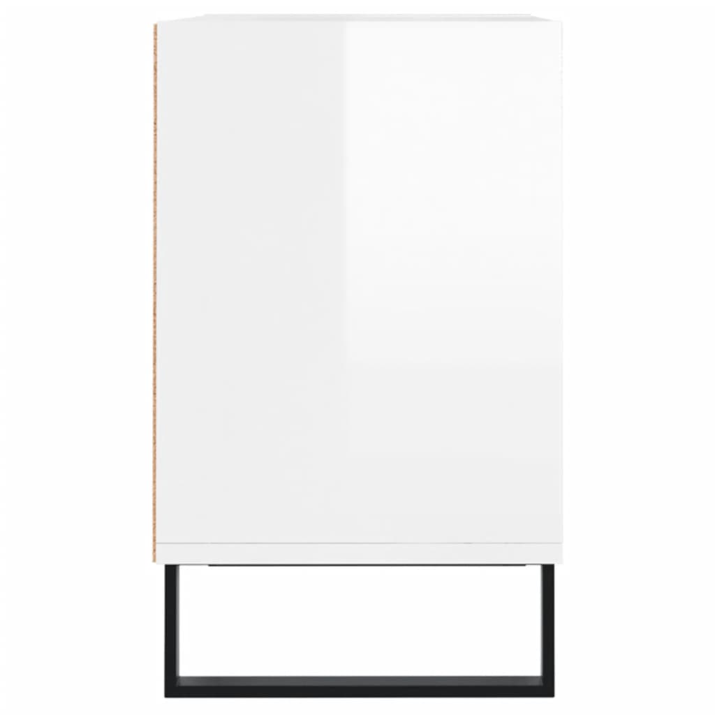 vidaXL Comodă TV, alb extralucios, 103,5x30x50 cm, lemn compozit
