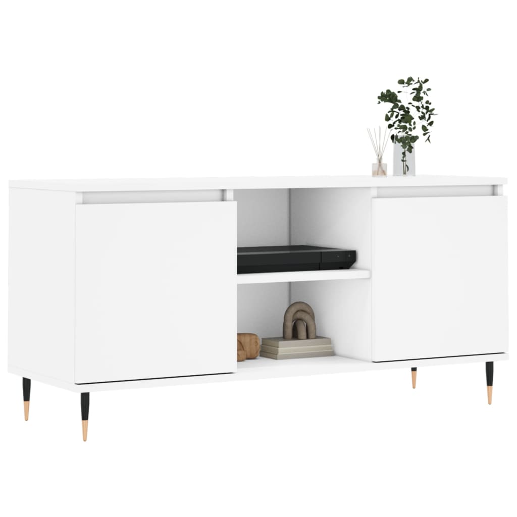 vidaXL Comodă TV, alb, 104x35x50 cm, lemn compozit