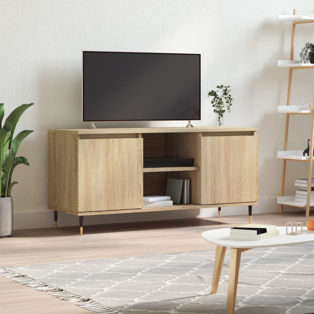 vidaXL Comodă TV, stejar sonoma, 104x35x50 cm, lemn compozit vidaXL Comodă TV, stejar sonoma, 104x35x50 cm, lemn compozit