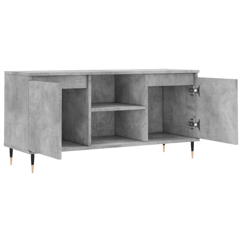 vidaXL Comodă TV, gri beton, 104x35x50 cm, lemn compozit vidaXL Comodă TV, gri beton, 104x35x50 cm, lemn compozit