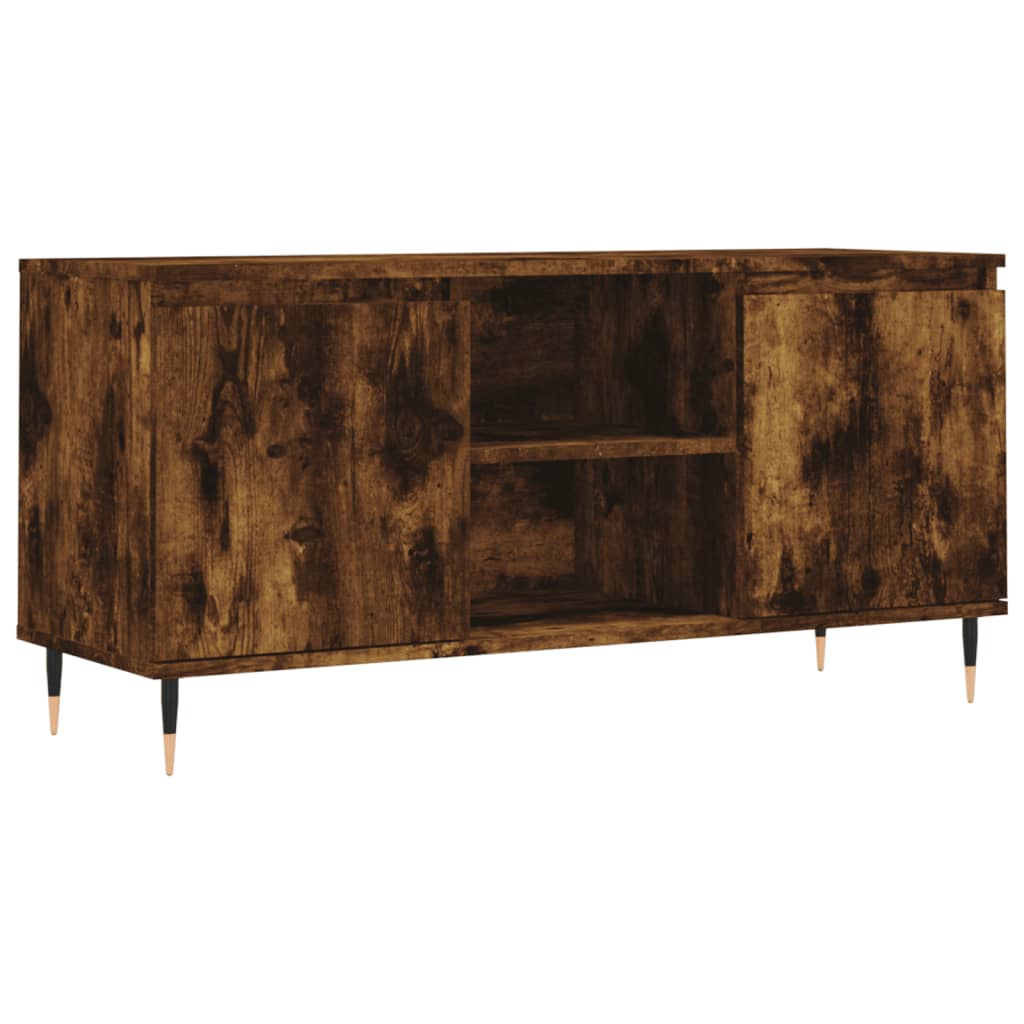 vidaXL Comodă TV, stejar fumuriu, 104x35x50 cm, lemn compozit vidaXL Comodă TV, stejar fumuriu, 104x35x50 cm, lemn compozit