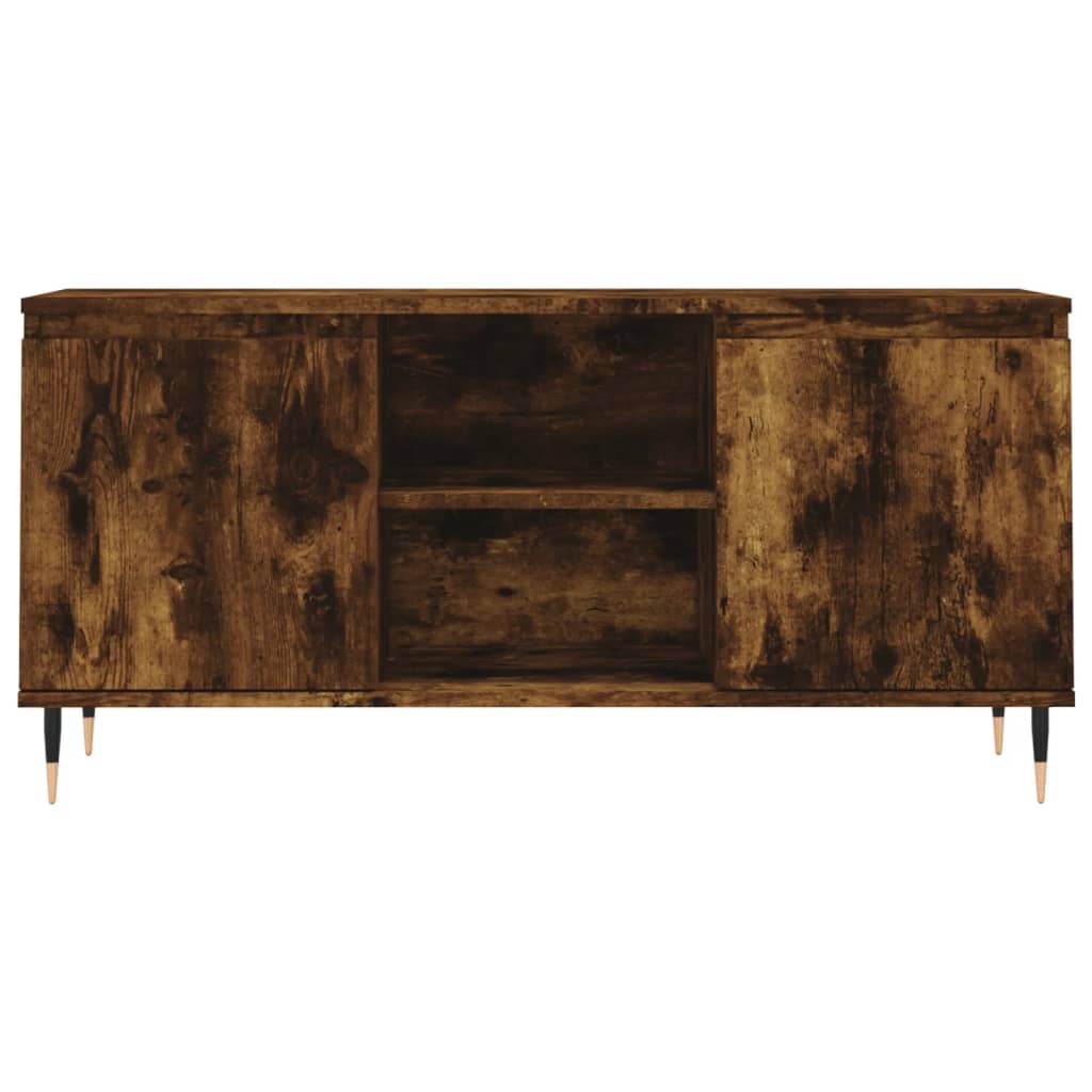 vidaXL Comodă TV, stejar fumuriu, 104x35x50 cm, lemn compozit vidaXL Comodă TV, stejar fumuriu, 104x35x50 cm, lemn compozit