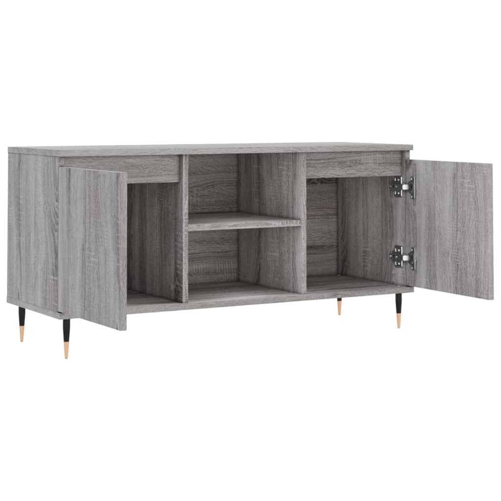 vidaXL Comodă TV, gri sonoma, 104x35x50 cm, lemn compozit vidaXL Comodă TV, gri sonoma, 104x35x50 cm, lemn compozit