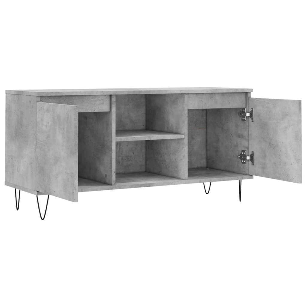 vidaXL Comodă TV, gri beton, 104x35x50 cm, lemn compozit vidaXL Comodă TV, gri beton, 104x35x50 cm, lemn compozit