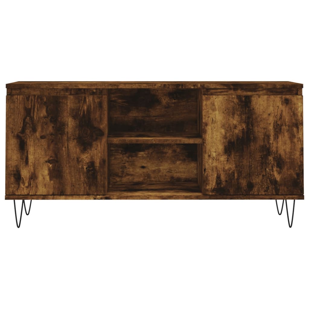 vidaXL Comodă TV, stejar fumuriu, 104x35x50 cm, lemn compozit vidaXL Comodă TV, stejar fumuriu, 104x35x50 cm, lemn compozit