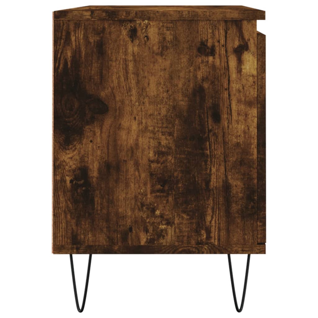 vidaXL Comodă TV, stejar fumuriu, 104x35x50 cm, lemn compozit vidaXL Comodă TV, stejar fumuriu, 104x35x50 cm, lemn compozit