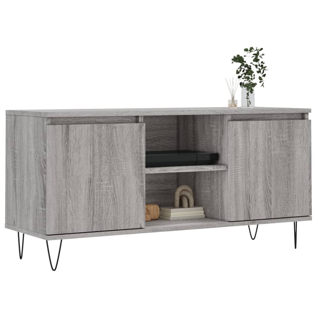 vidaXL Comodă TV, gri sonoma, 104x35x50 cm, lemn compozit vidaXL Comodă TV, gri sonoma, 104x35x50 cm, lemn compozit
