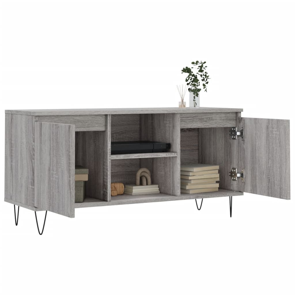 vidaXL Comodă TV, gri sonoma, 104x35x50 cm, lemn compozit vidaXL Comodă TV, gri sonoma, 104x35x50 cm, lemn compozit