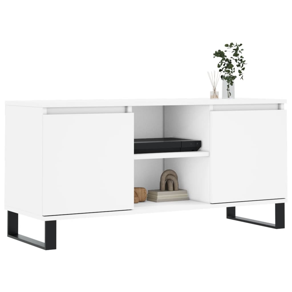 vidaXL Comodă TV, alb, 104x35x50 cm, lemn compozit vidaXL Comodă TV, alb, 104x35x50 cm, lemn compozit