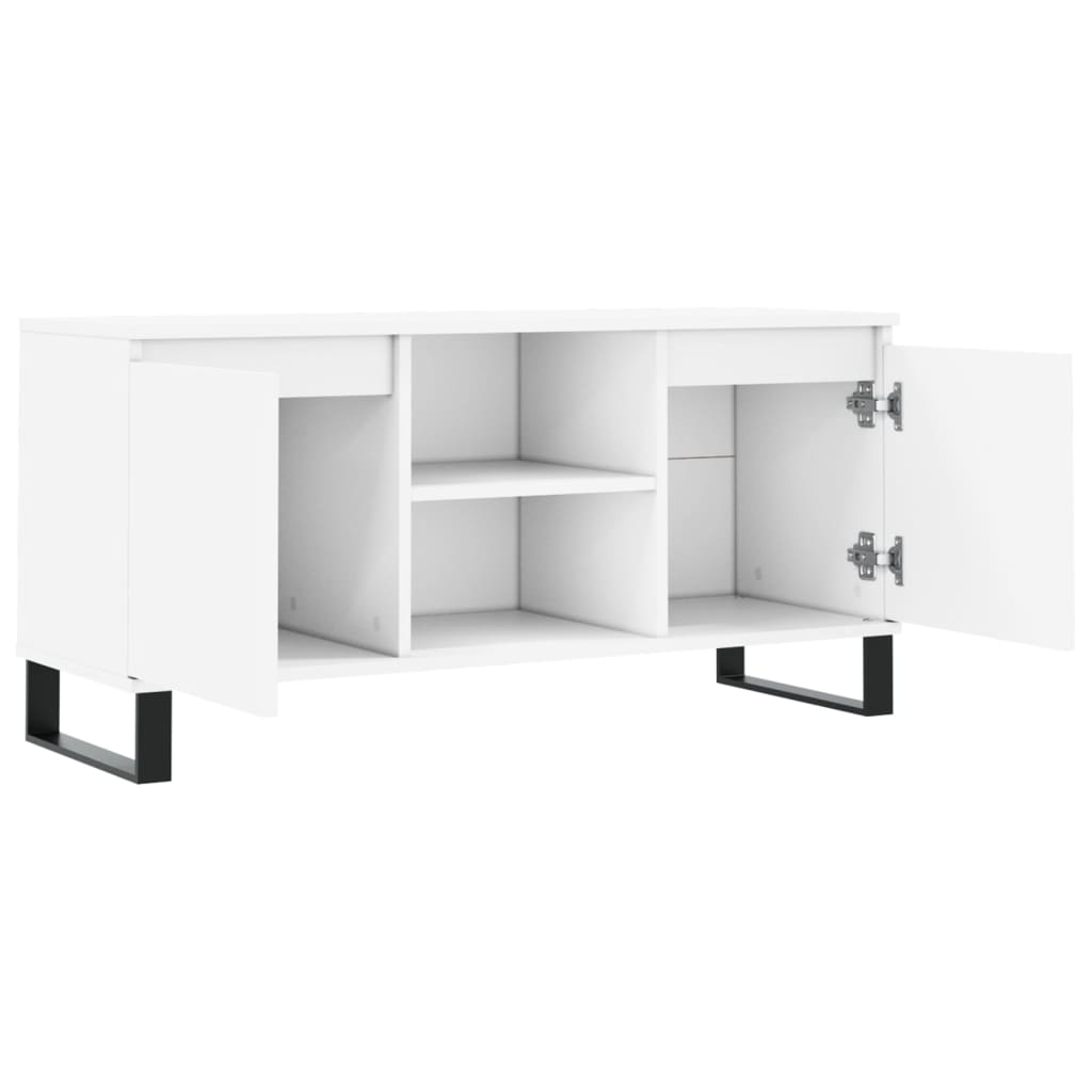 vidaXL Comodă TV, alb, 104x35x50 cm, lemn compozit vidaXL Comodă TV, alb, 104x35x50 cm, lemn compozit