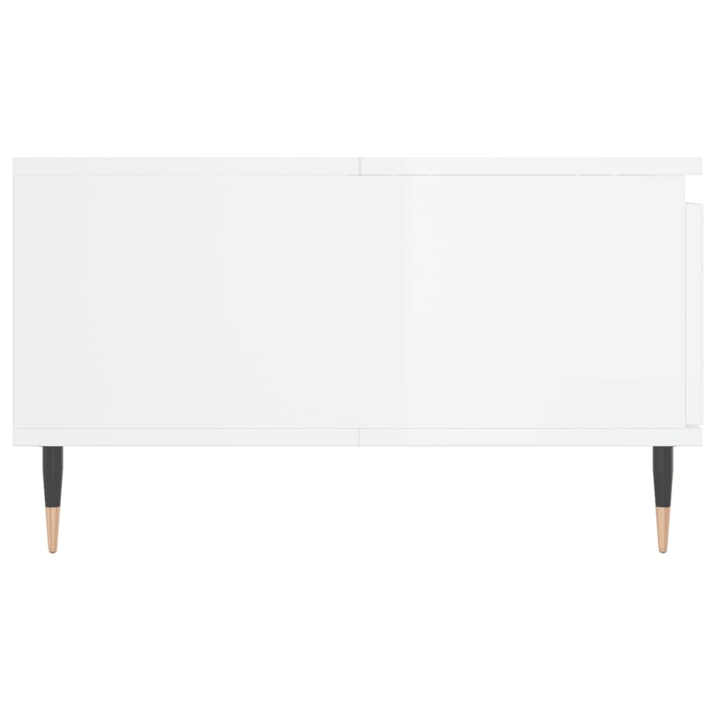 vidaXL Masă de cafea, alb extralucios, 90x60x35 cm, lemn compozit vidaXL Masă de cafea, alb extralucios, 90x60x35 cm, lemn compozit