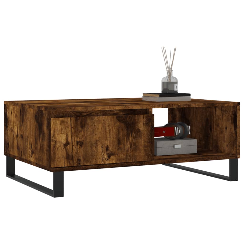 vidaXL Masă de cafea, stejar fumuriu, 90x60x35 cm, lemn compozit