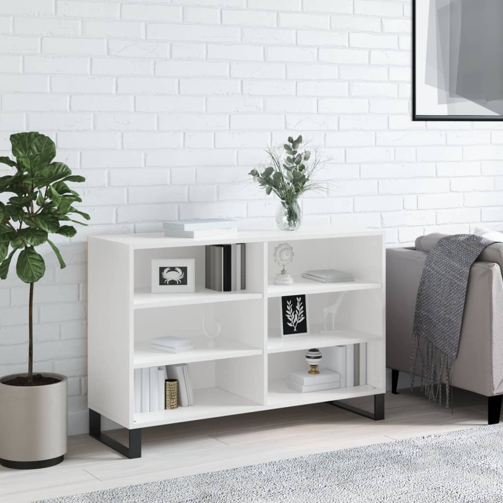 vidaXL Servantă, alb extralucios, 103,5x35x70 cm, lemn compozit vidaXL Servantă, alb extralucios, 103,5x35x70 cm, lemn compozit