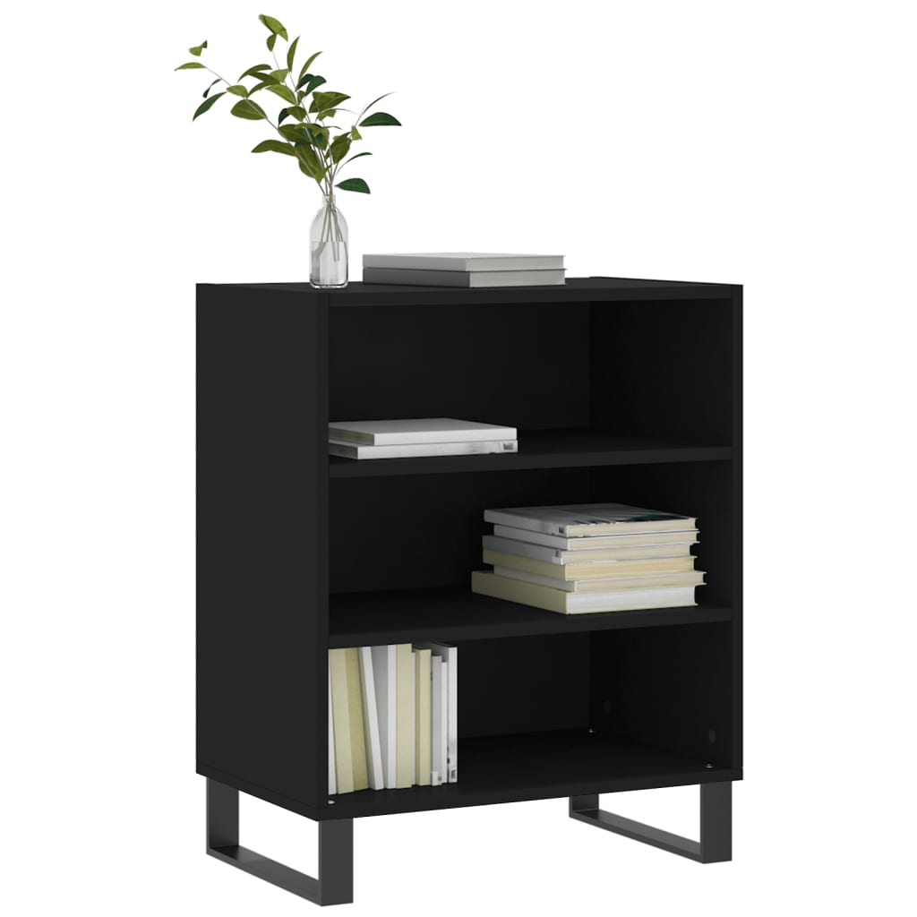 vidaXL Servantă, negru, 57x35x70 cm, lemn prelucrat