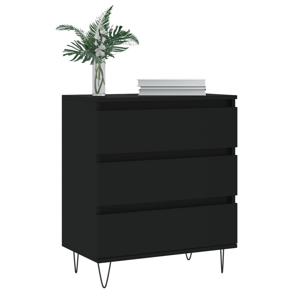 vidaXL Servantă, negru, 60x35x70 cm, lemn prelucrat