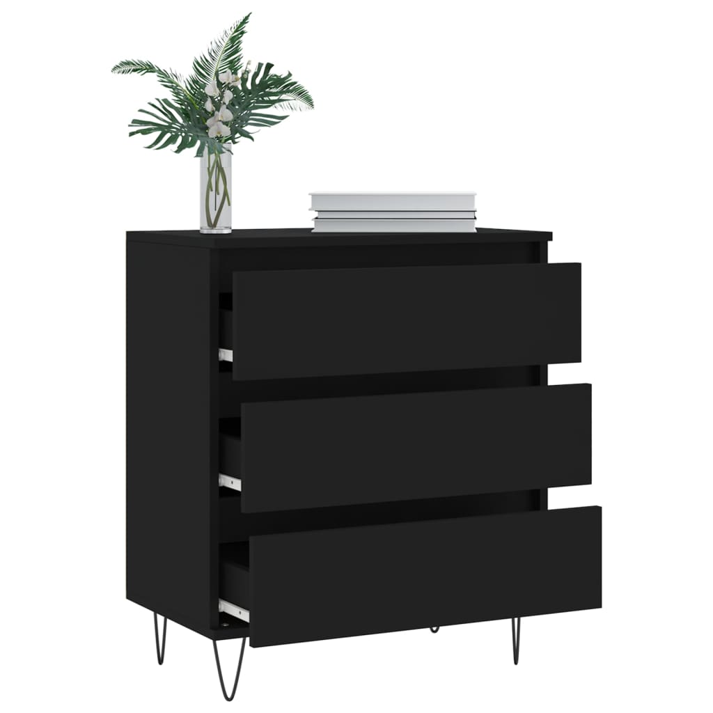 vidaXL Servantă, negru, 60x35x70 cm, lemn prelucrat