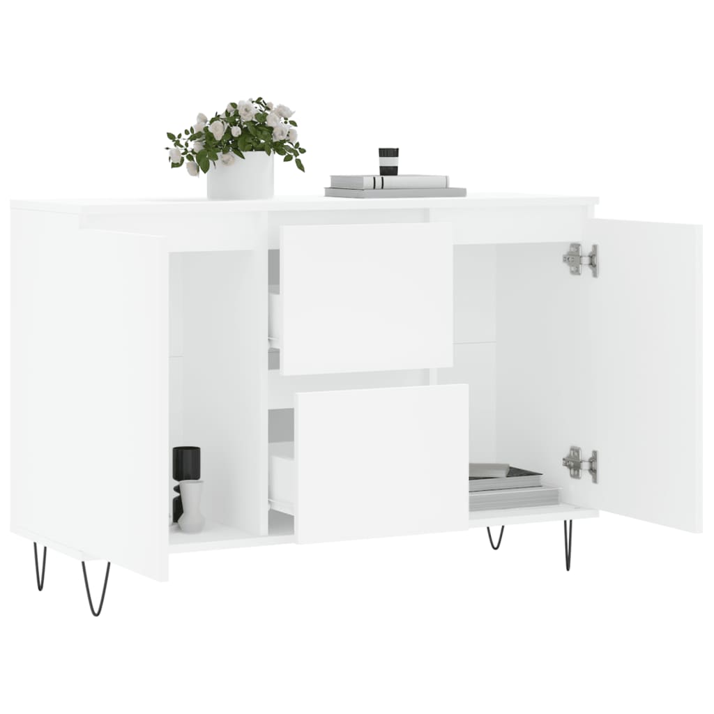 vidaXL Servantă, alb, 101,5x35x70 cm, lemn prelucrat