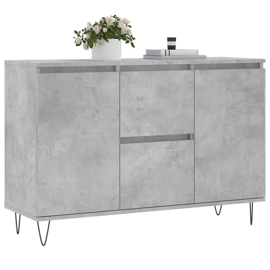 vidaXL Servantă, gri beton, 101,5x35x70 cm, lemn prelucrat vidaXL Servantă, gri beton, 101,5x35x70 cm, lemn prelucrat