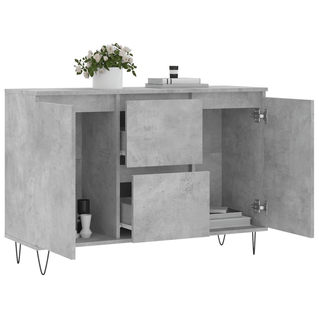 vidaXL Servantă, gri beton, 101,5x35x70 cm, lemn prelucrat vidaXL Servantă, gri beton, 101,5x35x70 cm, lemn prelucrat