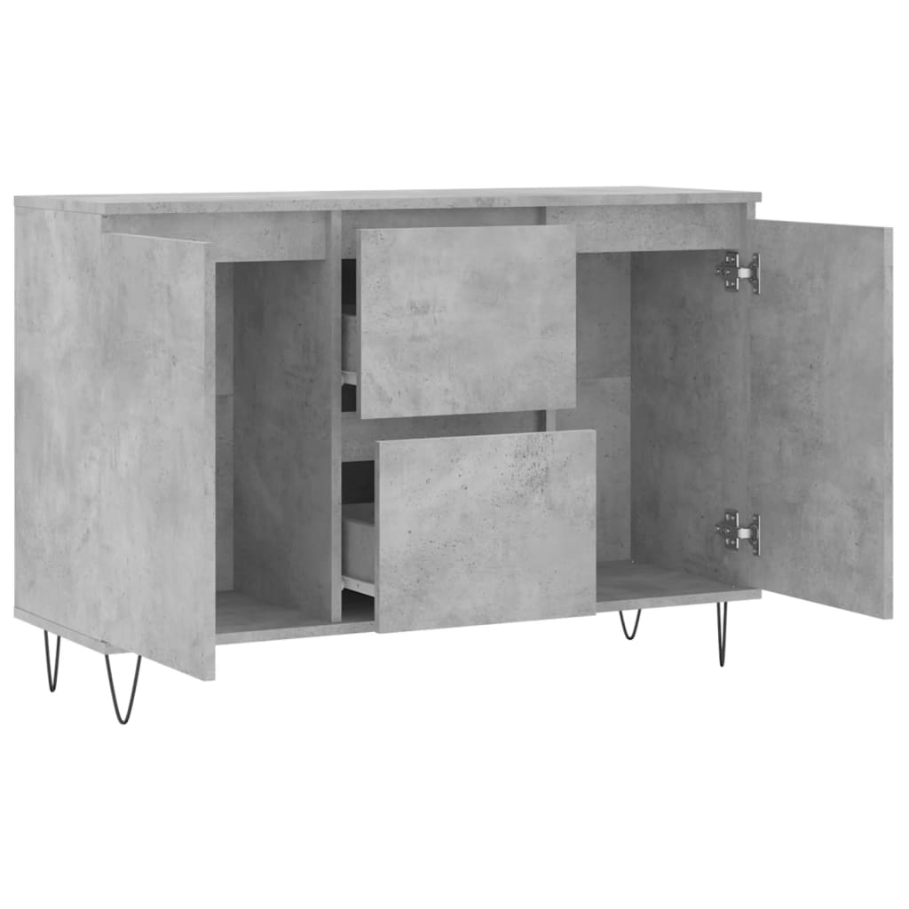 vidaXL Servantă, gri beton, 101,5x35x70 cm, lemn prelucrat vidaXL Servantă, gri beton, 101,5x35x70 cm, lemn prelucrat