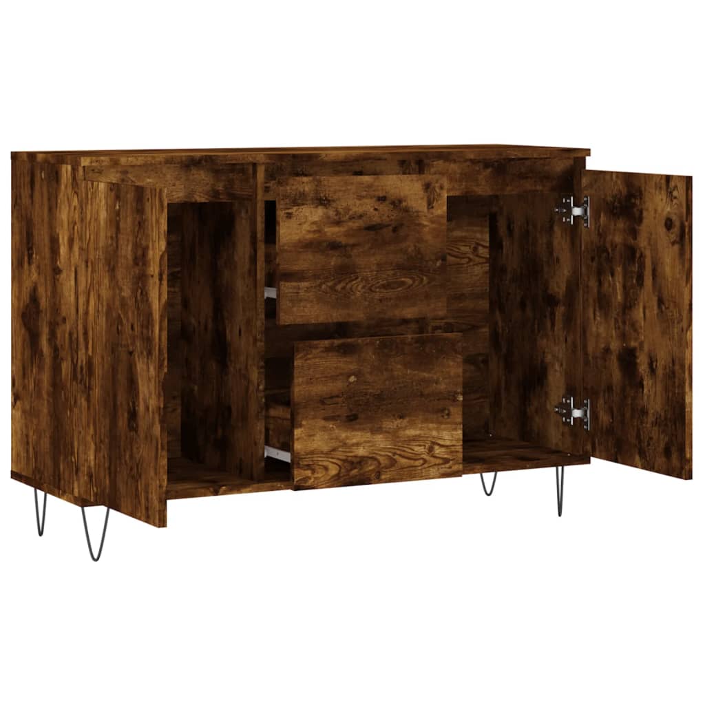 vidaXL Servantă, stejar fumuriu, 101,5x35x70 cm, lemn prelucrat