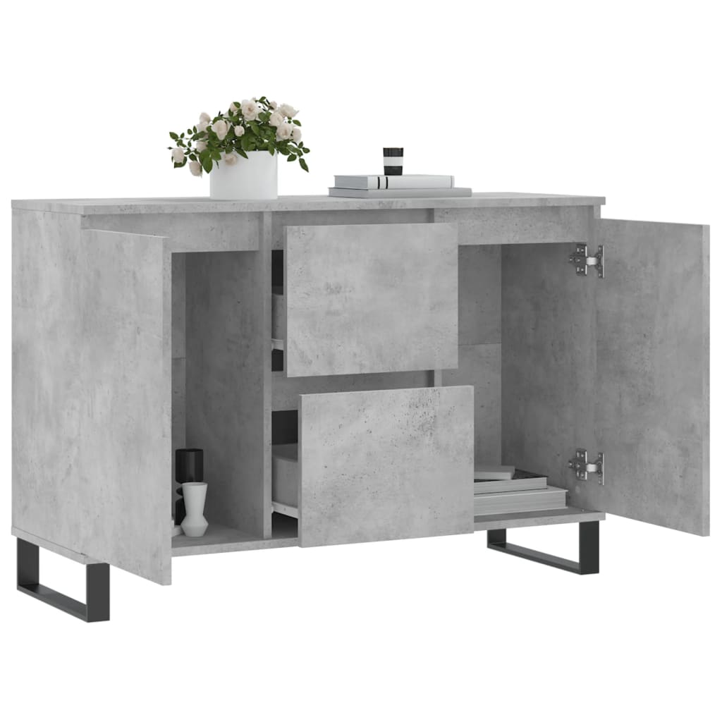 vidaXL Servantă, gri beton, 101,5x35x70 cm, lemn prelucrat vidaXL Servantă, gri beton, 101,5x35x70 cm, lemn prelucrat