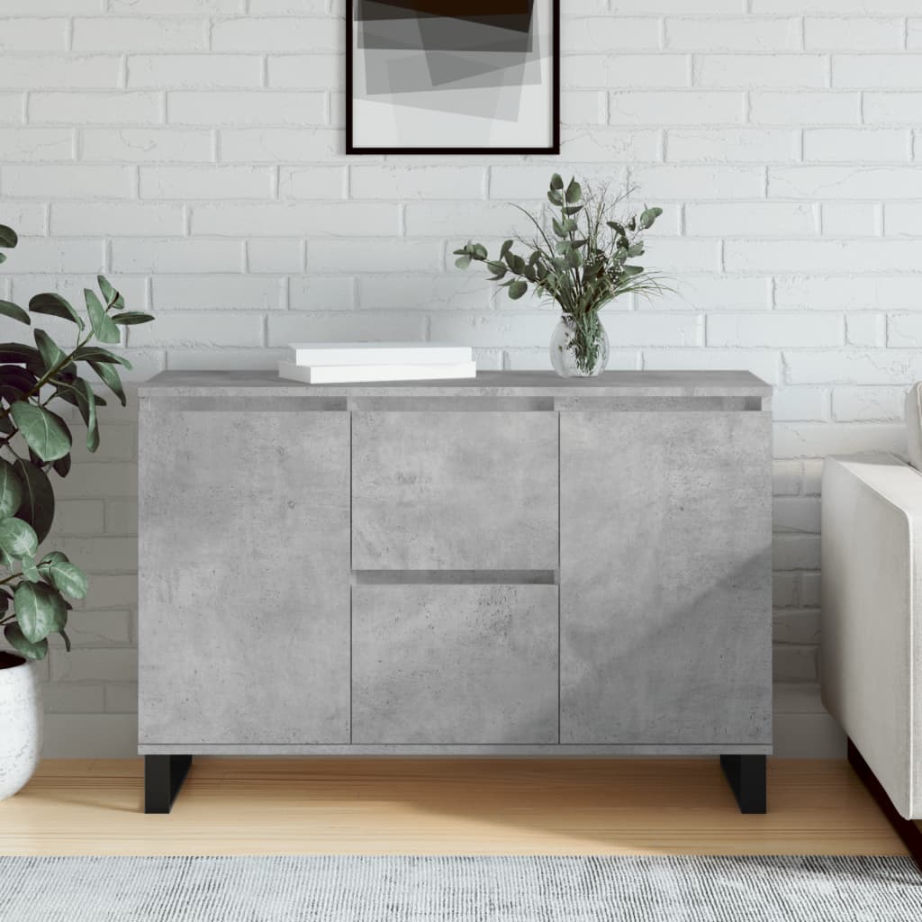 vidaXL Servantă, gri beton, 101,5x35x70 cm, lemn prelucrat vidaXL Servantă, gri beton, 101,5x35x70 cm, lemn prelucrat