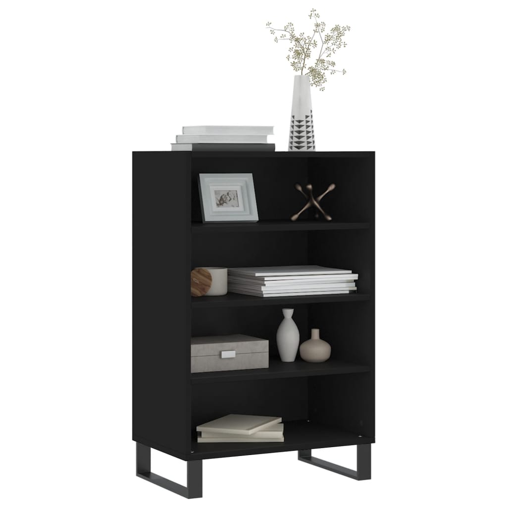vidaXL Dulap înalt, negru, 57x35x90 cm, lemn compozit