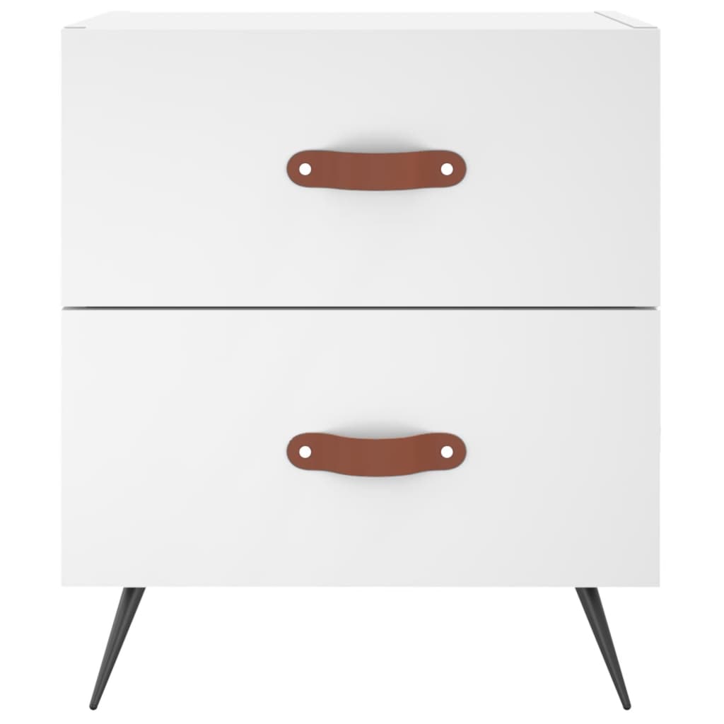 vidaXL Noptiere, 2 buc., alb, 40x35x47,5 cm, lemn compozit