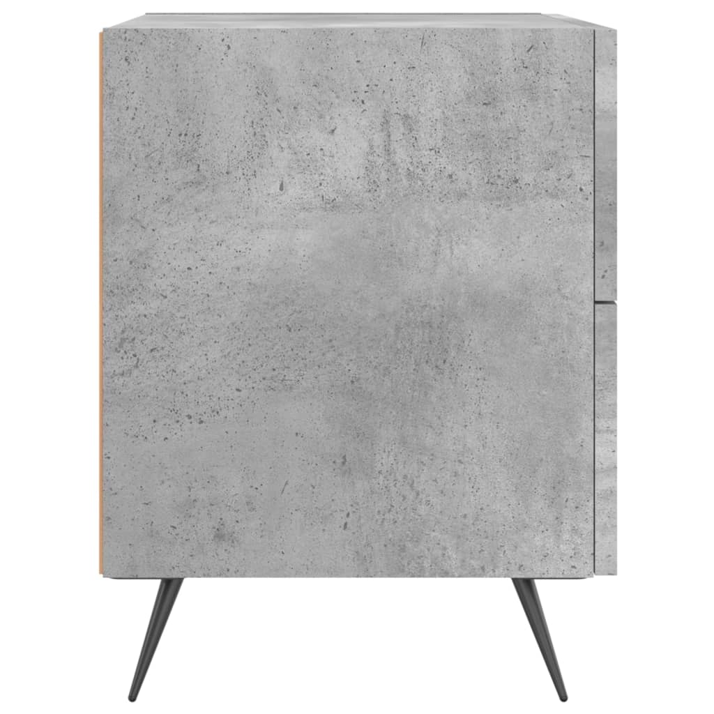 vidaXL Noptiere, 2 buc., gri beton, 40x35x47,5 cm, lemn compozit
