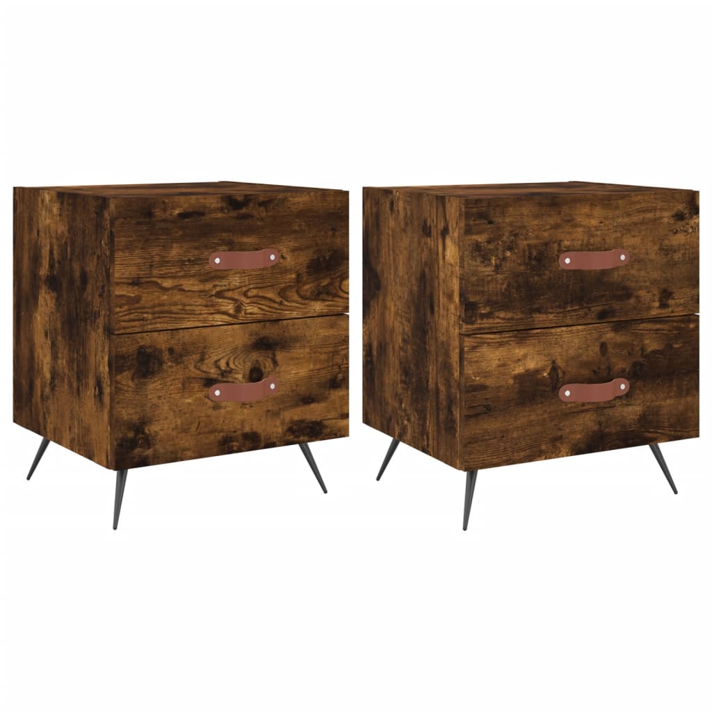 vidaXL Noptiere, 2 buc., stejar fumuriu, 40x35x47,5 cm, lemn compozit vidaXL Noptiere, 2 buc., stejar fumuriu, 40x35x47,5 cm, lemn compozit