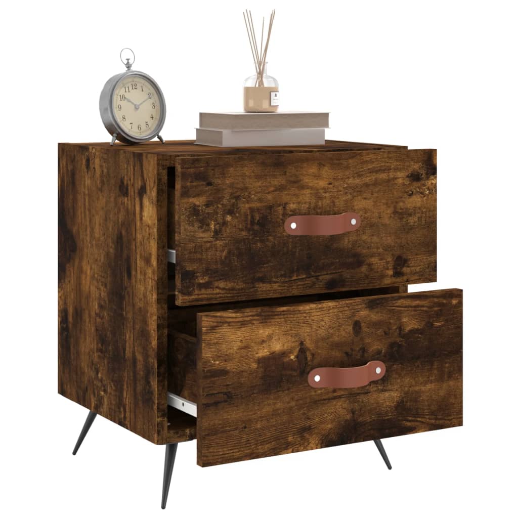vidaXL Noptiere, 2 buc., stejar fumuriu, 40x35x47,5 cm, lemn compozit vidaXL Noptiere, 2 buc., stejar fumuriu, 40x35x47,5 cm, lemn compozit