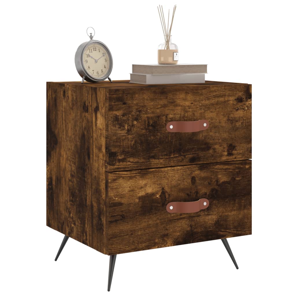 vidaXL Noptiere, 2 buc., stejar fumuriu, 40x35x47,5 cm, lemn compozit vidaXL Noptiere, 2 buc., stejar fumuriu, 40x35x47,5 cm, lemn compozit